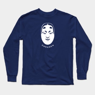 Traditional Japanese Masks, Onnamen, stylized design Long Sleeve T-Shirt